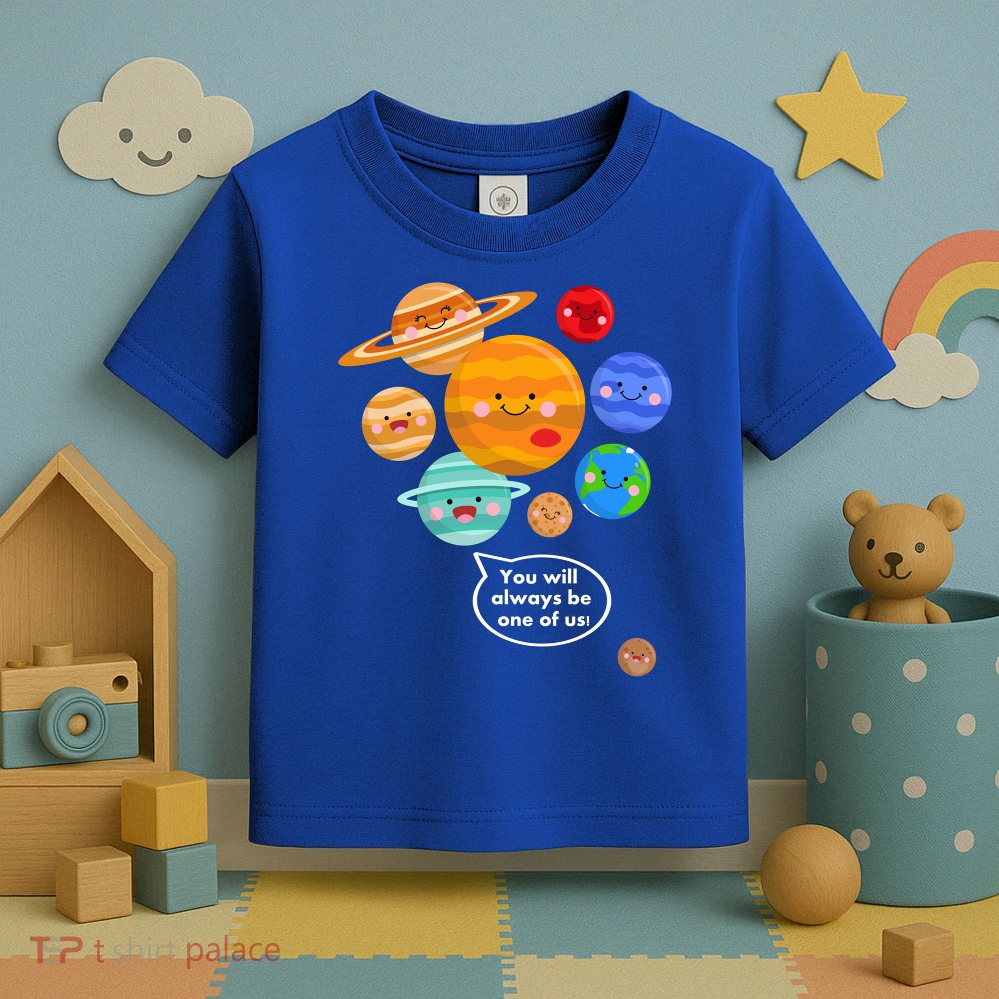 Pluto Planegift Funny Cartoon Planets Never Forget Pluto Gift Toddler T-Shirt