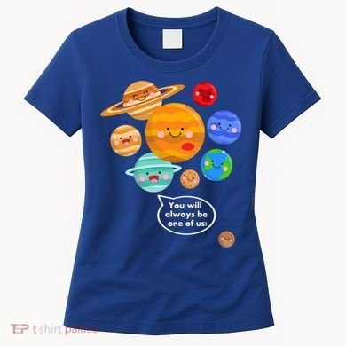 Pluto Planegift Funny Cartoon Planets Never Forget Pluto Gift Women's T-Shirt