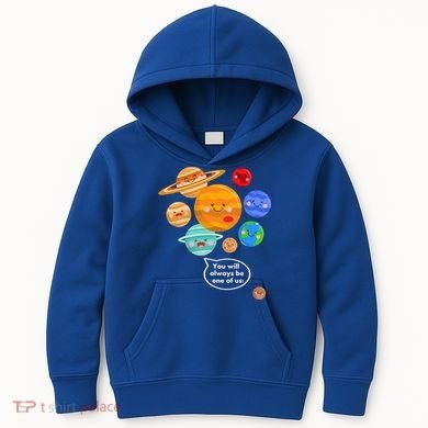 Pluto Planegift Funny Cartoon Planets Never Forget Pluto Gift Kids Hoodie