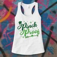 Pinch Proof Funny St Patrick's Day Holiday Women's Tank Top thumb 3