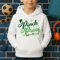 Pinch Proof Funny St Patrick's Day Holiday Kids Hoodie thumb 2