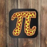 Pizza Pi Funny Pi day gift funny Pizza Coaster thumb 0