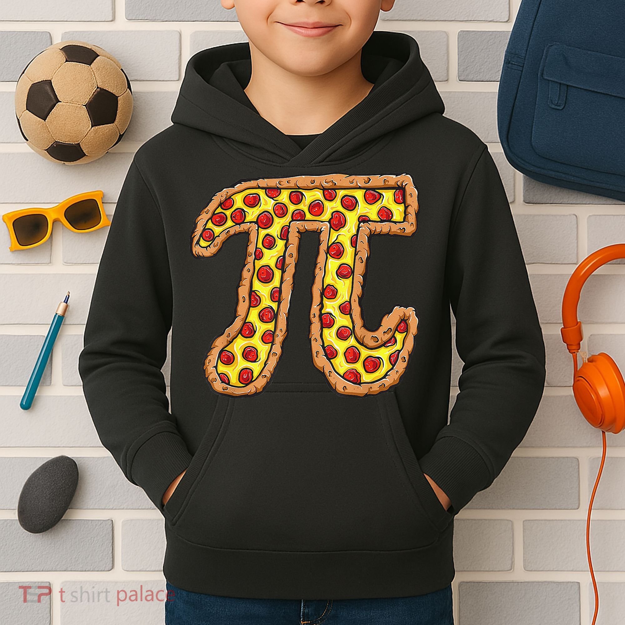 Pizza Pi Funny Pi day gift funny Pizza Kids Hoodie