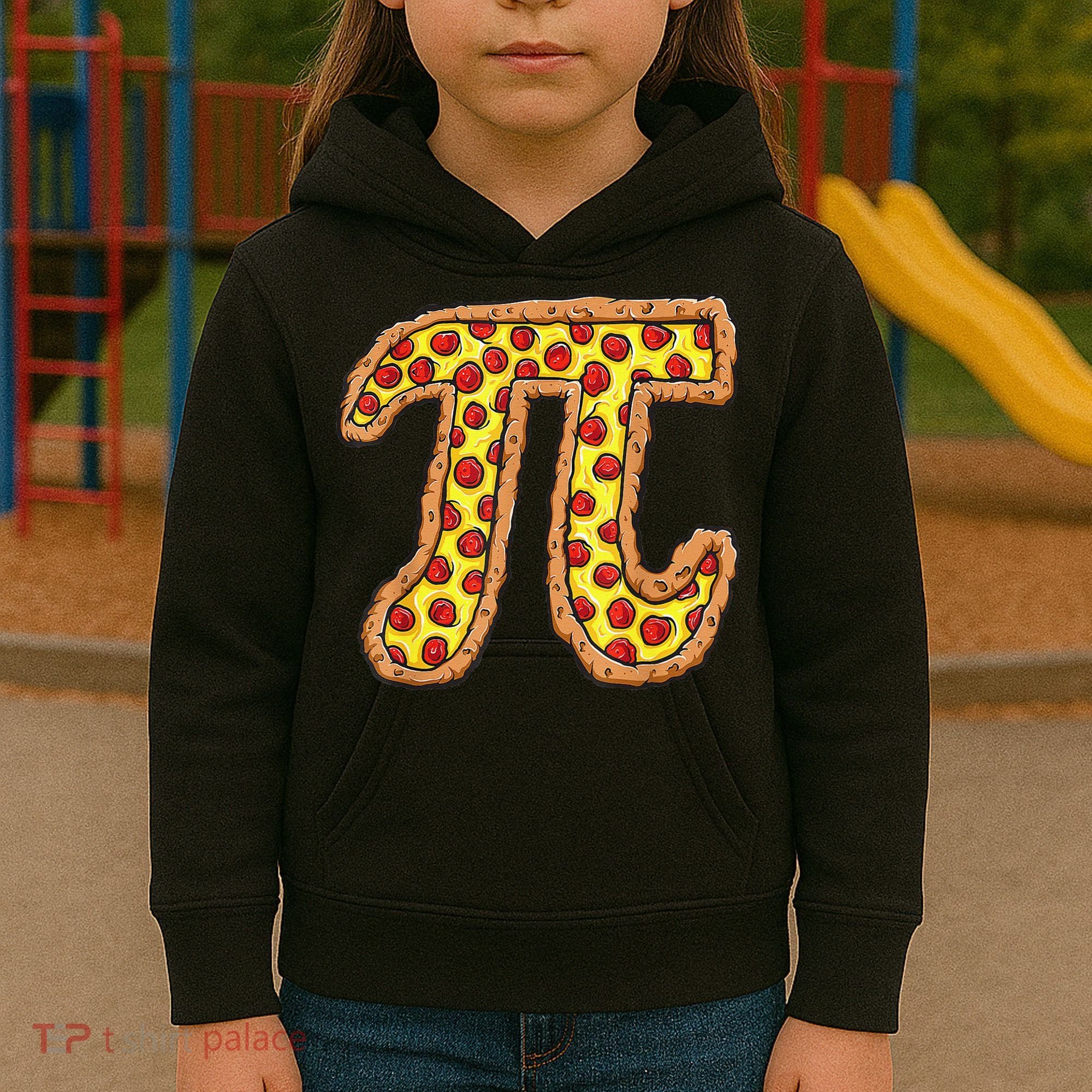 Pizza Pi Funny Pi day gift funny Pizza Kids Hoodie