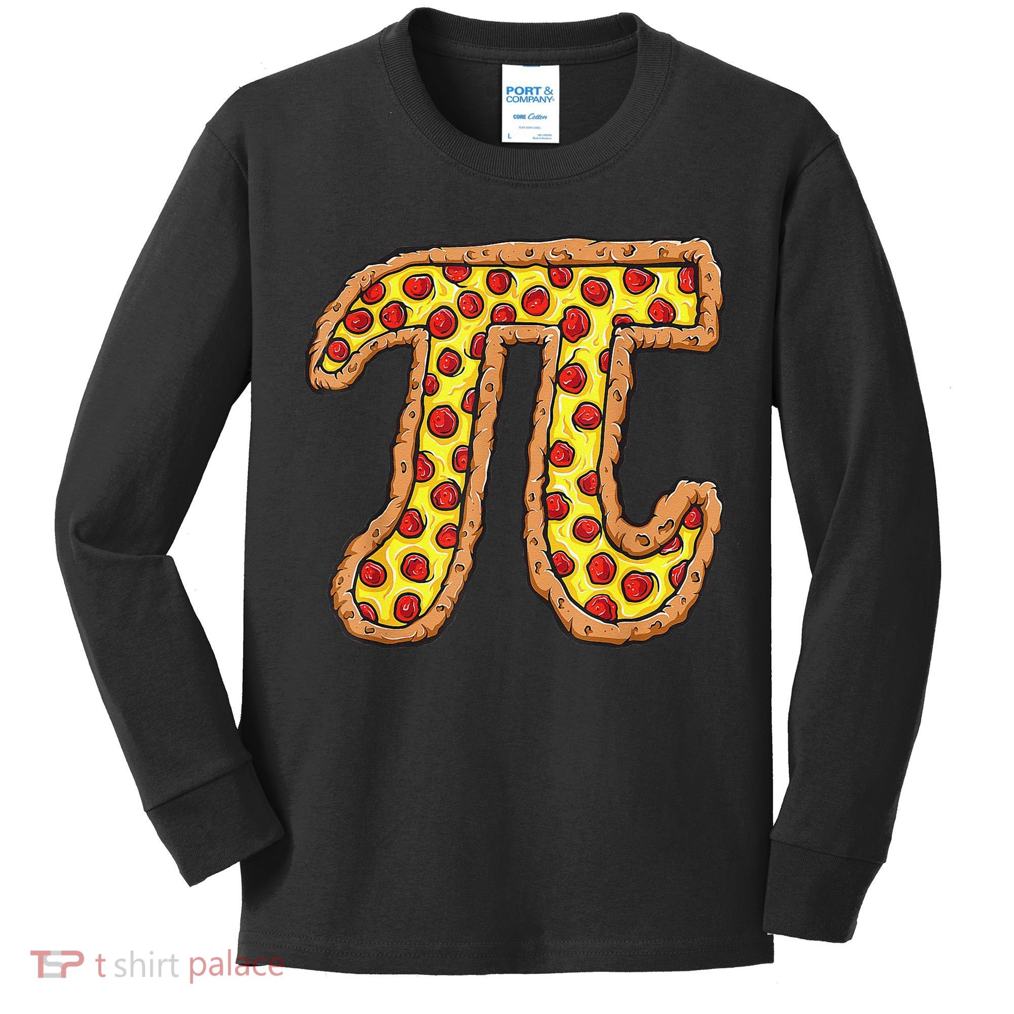 Pizza Pi Funny Pi day gift funny Pizza Kids Long Sleeve Shirt