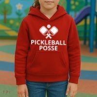 Pickleball Posse Funny Pickleball Quote Pickleball Lovers Kids Hoodie thumb 3