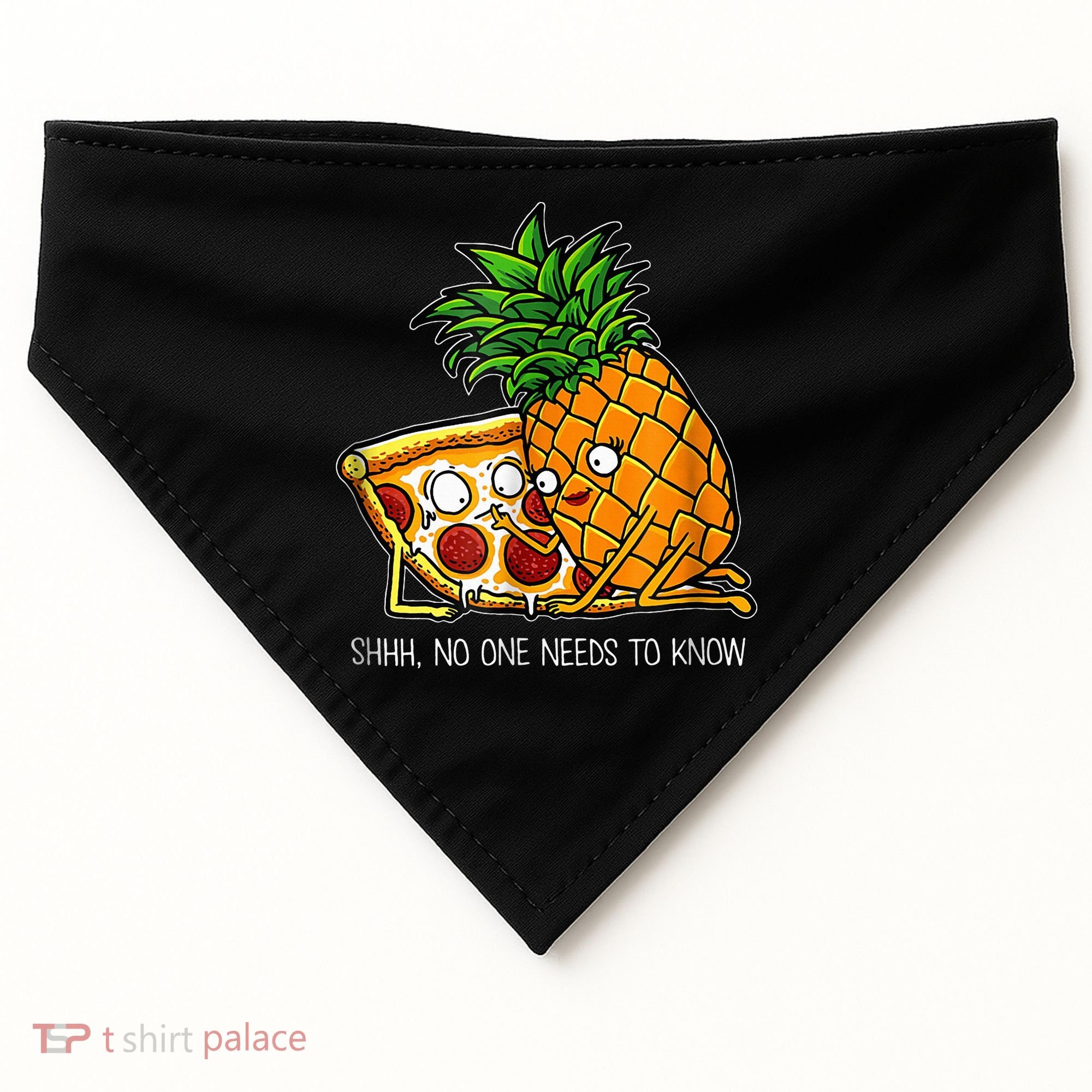 Pineapple Pizza Funny Pepperoni Pizzas USA-Made Doggie Bandana