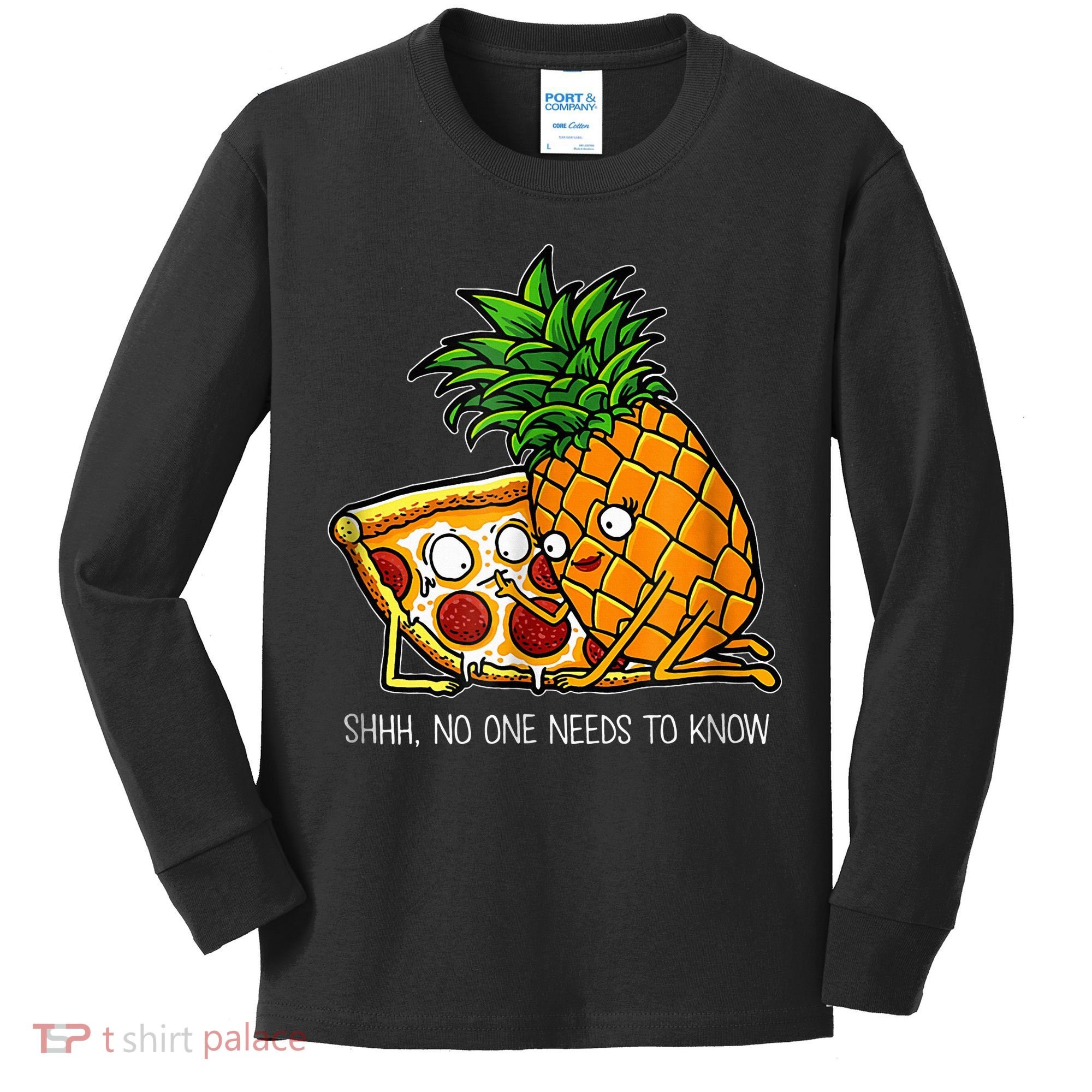 Pineapple Pizza Funny Pepperoni Pizzas Kids Long Sleeve Shirt