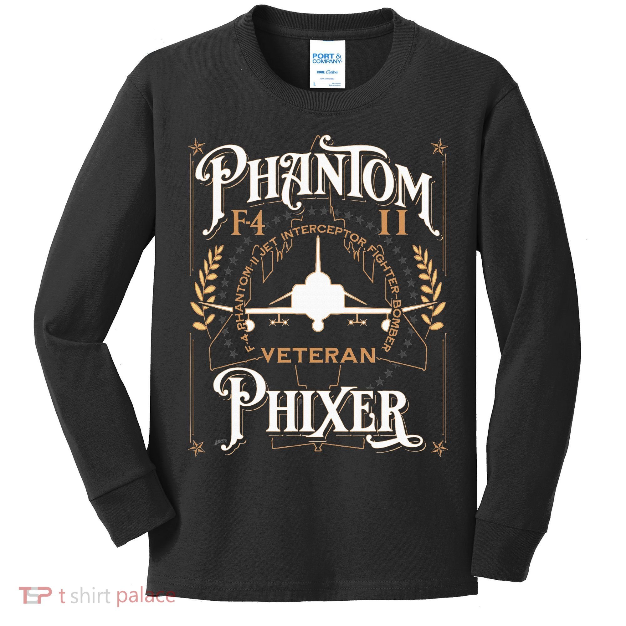 Phantom Phixer F4 Phantom Aircraft Maintainer Veteran Kids Long Sleeve Shirt