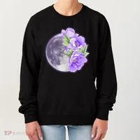 Purple Peonies Flowers Full Moon Women's Sweatshirt thumb 0