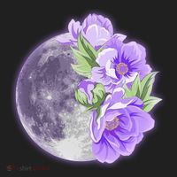 Purple Peonies Flowers Full Moon Women's Sweatshirt thumb 2