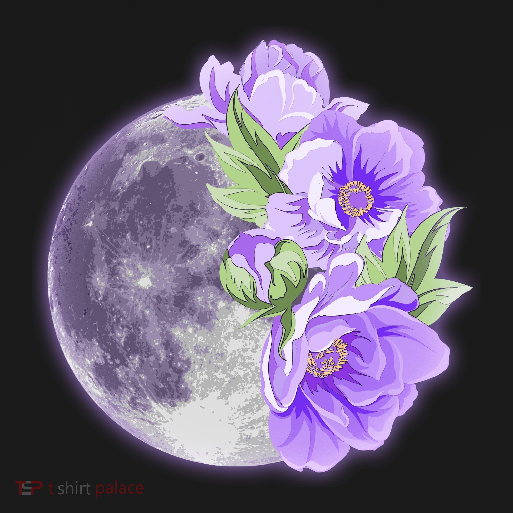Purple Peonies Flowers Full Moon Backpack