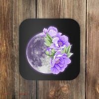 Purple Peonies Flowers Full Moon Coaster thumb 0