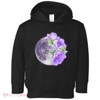 Purple Peonies Flowers Full Moon Toddler Hoodie thumb 0