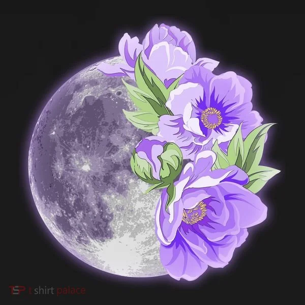 Purple Peonies Flowers Full Moon Toddler Hoodie