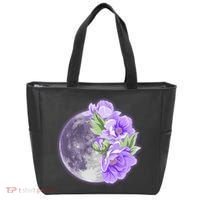 Purple Peonies Flowers Full Moon Tote Bag thumb 0