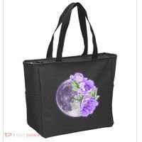 Purple Peonies Flowers Full Moon Tote Bag thumb 2