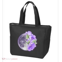 Purple Peonies Flowers Full Moon Tote Bag thumb 3