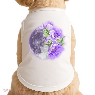 Purple Peonies Flowers Full Moon Doggie Tank