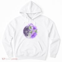 Purple Peonies Flowers Full Moon Hoodie thumb 0
