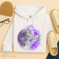 Purple Peonies Flowers Full Moon Hoodie thumb 4