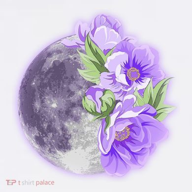 Purple Peonies Flowers Full Moon Hoodie