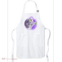 Purple Peonies Flowers Full Moon Apron thumb 0