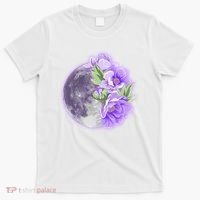Purple Peonies Flowers Full Moon T-Shirt thumb 0