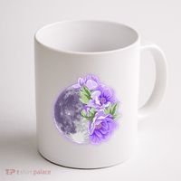 Purple Peonies Flowers Full Moon Coffee Mug thumb 1