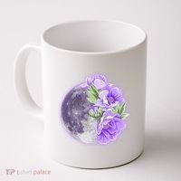 Purple Peonies Flowers Full Moon Coffee Mug thumb 0