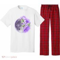 Purple Peonies Flowers Full Moon Pajama Set thumb 0