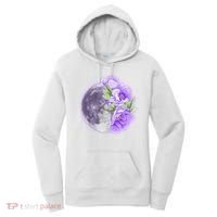Purple Peonies Flowers Full Moon Women's Hoodie thumb 0