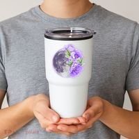 Purple Peonies Flowers Full Moon Tumbler thumb 2
