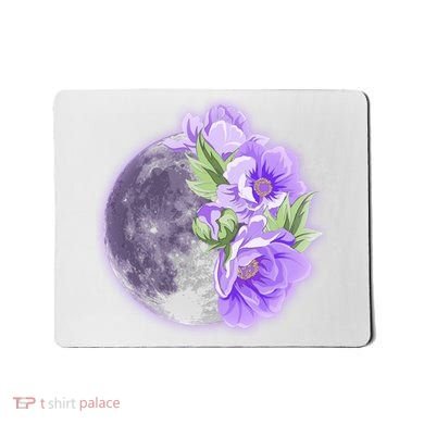 Purple Peonies Flowers Full Moon Mousepad