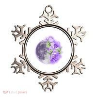 Purple Peonies Flowers Full Moon Ornament thumb 0