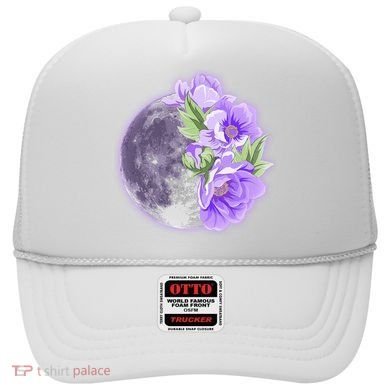 Purple Peonies Flowers Full Moon Hat