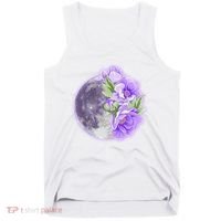 Purple Peonies Flowers Full Moon Tank Top thumb 0