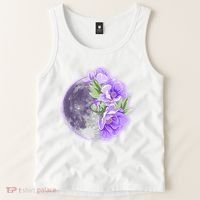 Purple Peonies Flowers Full Moon Tank Top thumb 2