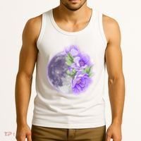 Purple Peonies Flowers Full Moon Tank Top thumb 3