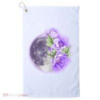 Purple Peonies Flowers Full Moon Golf Towel thumb 0