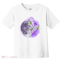 Purple Peonies Flowers Full Moon Toddler T-Shirt thumb 0