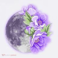 Purple Peonies Flowers Full Moon Kids Sweatshirt thumb 2
