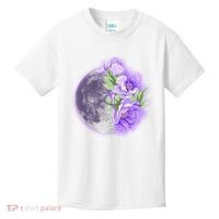 Purple Peonies Flowers Full Moon Kids T-Shirt thumb 0