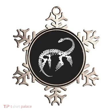 Plesiosaurus Prehistoric Fossil Skeleton (White Logo Design) Ornament