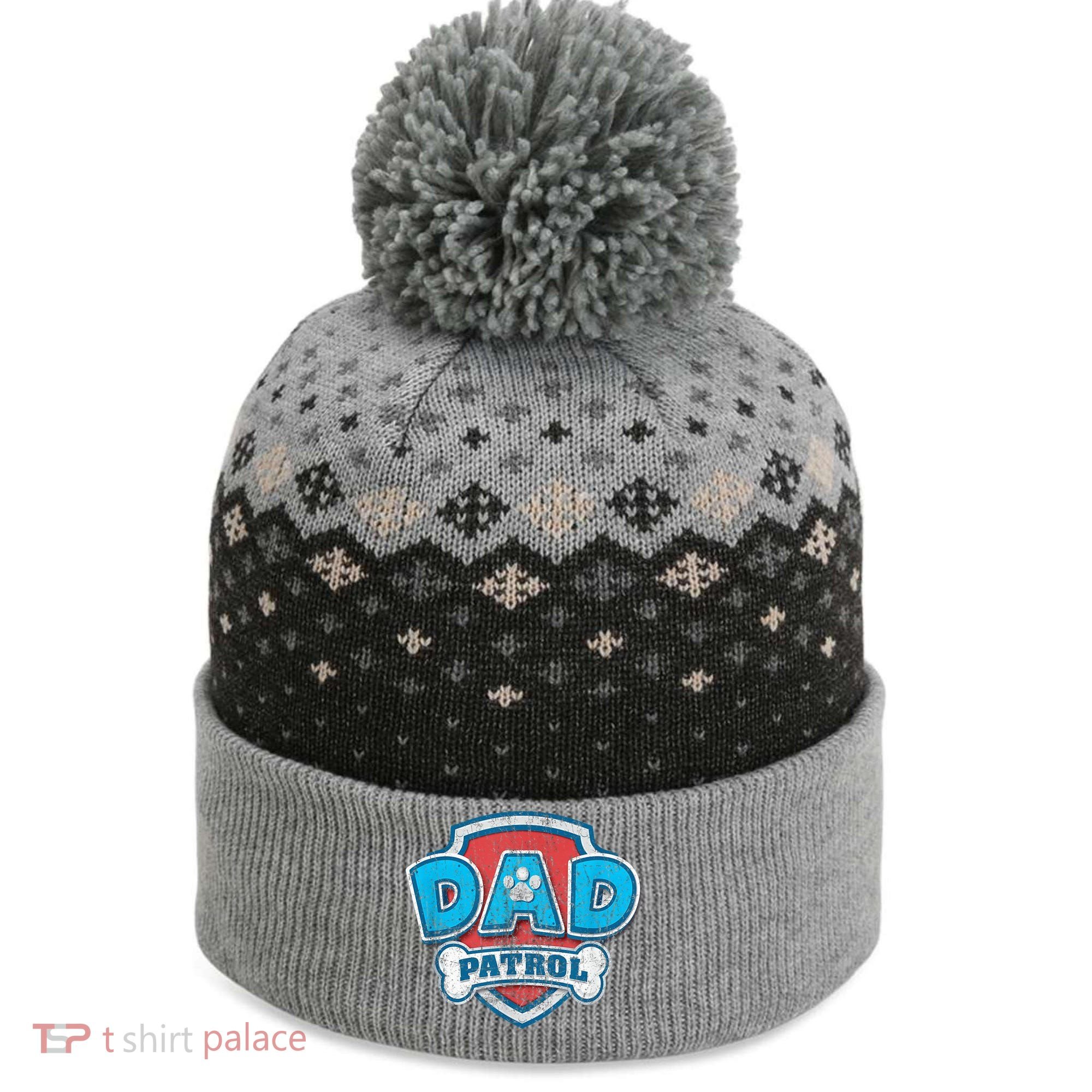 Fathers Day Dad Patrol The Baniff Cuffed Pom Beanie