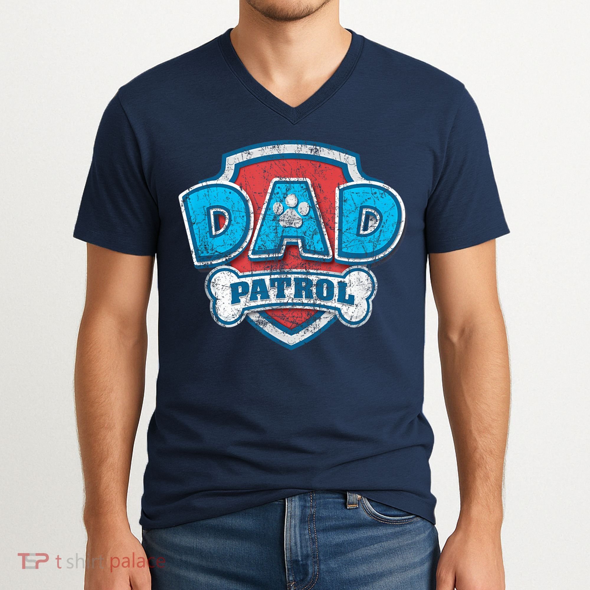 Fathers Day Dad Patrol V-Neck T-Shirt
