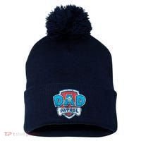 Fathers Day Dad Patrol Pom Pom 12in Knit Beanie thumb 0