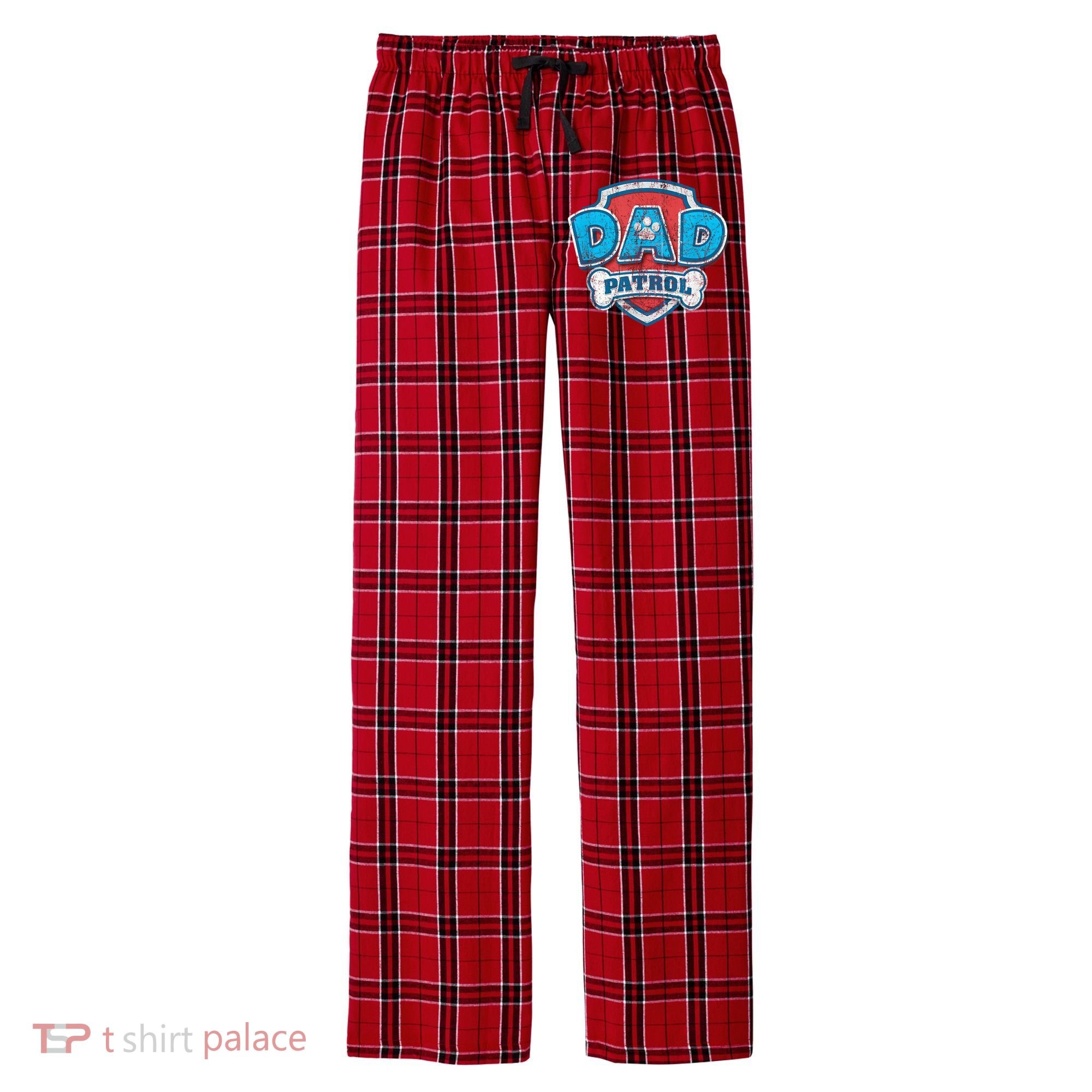 Fathers Day Dad Patrol Men's Flannel Plaid Pajama Pants