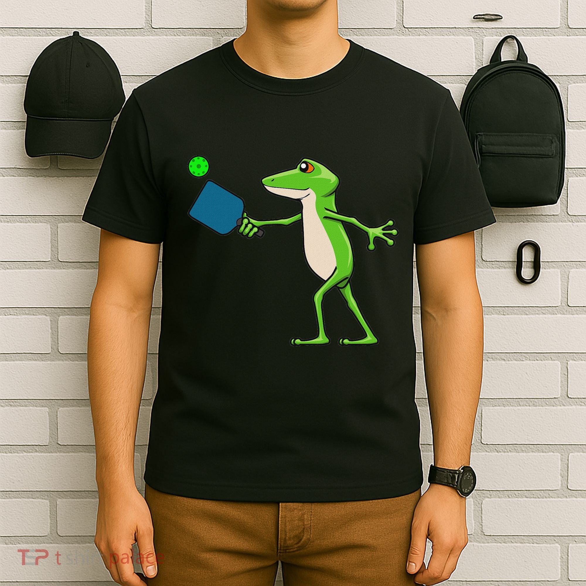 Pickleball Player Frog Cute Animal Sports T-Shirt