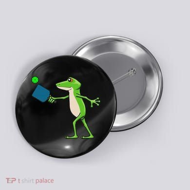 Pickleball Player Frog Cute Animal Sports Button